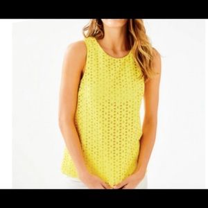 Lilly Pulitzer Yellow Pineapple Iona Shell Tank Top